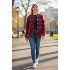 Nor Easterly Tradition Womens Wool Blend Cardigan Sweater Large Button Front